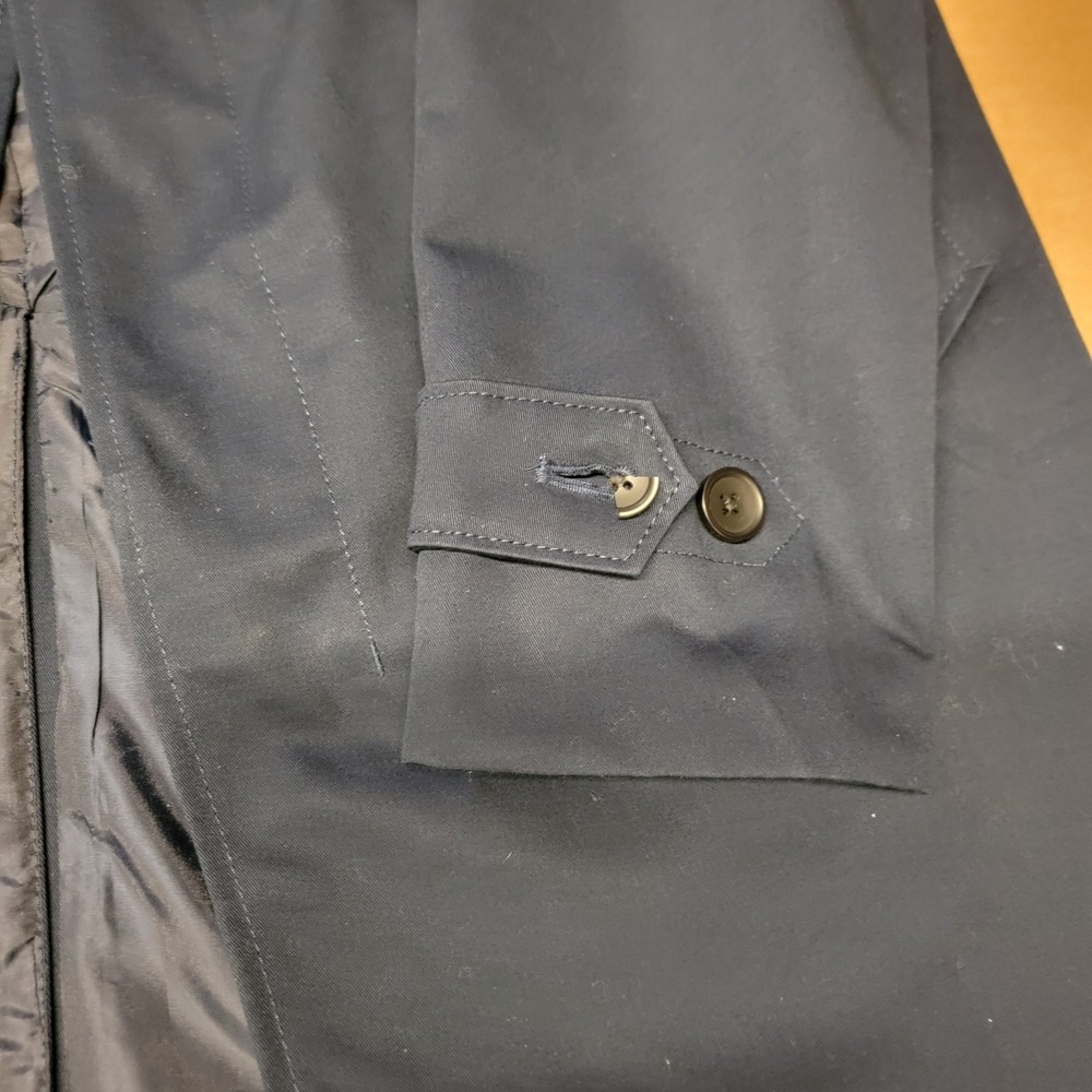 Banana Republic Mens Navy Water Resistant Trench Mac Coat Jacket Large PICS! - Picture 3 of 7